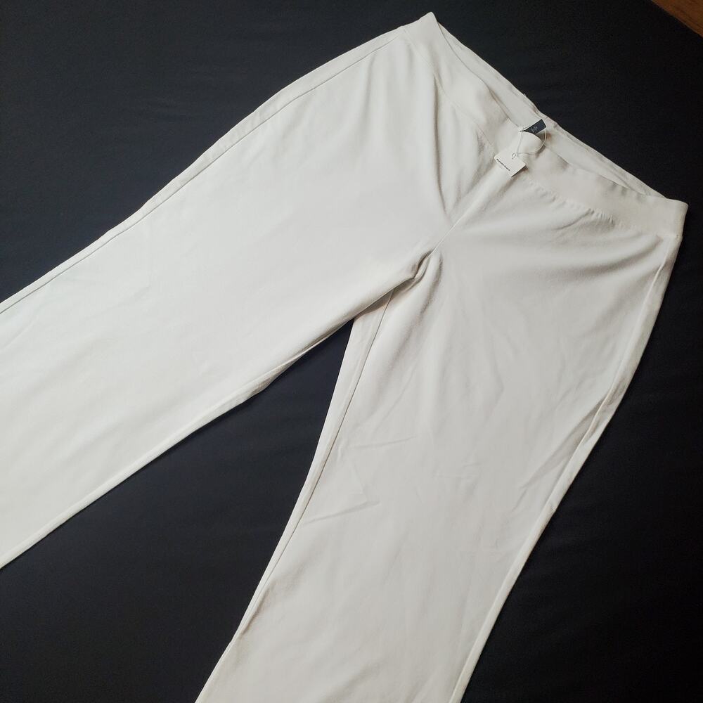Eileen Fisher Womens Size XL NWT Stretch Crepe Wide Leg Pants Full Length White